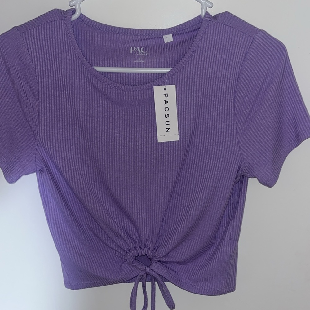 PacSun | Cropped Ribbed Keyhole Top - Picture 4 of 7